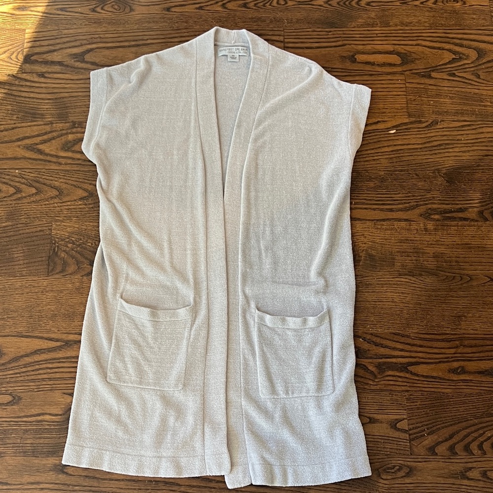 Barefoot Dreams Cozy Light Blue/Gray Cardigan